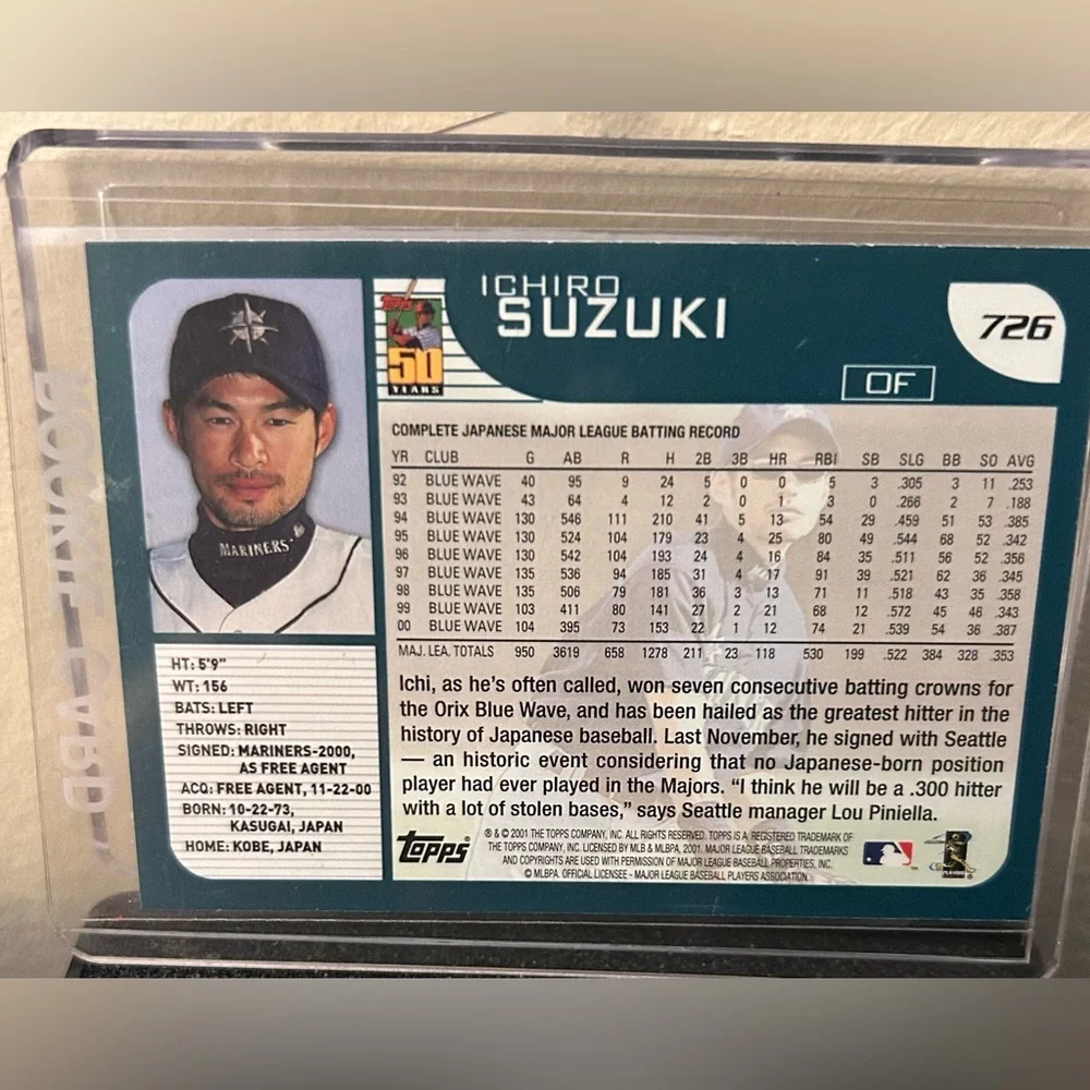 Ichiro Suzuki Albert Pujols 2001 Topps Gold Rookie Baseball Cards - Set of TWO - Picture 3 of 7